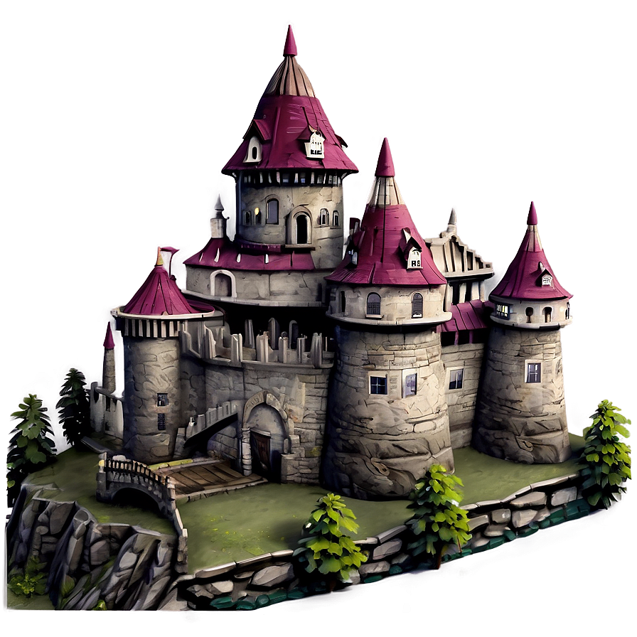 Animated Castle Illustration Png Mre PNG Image