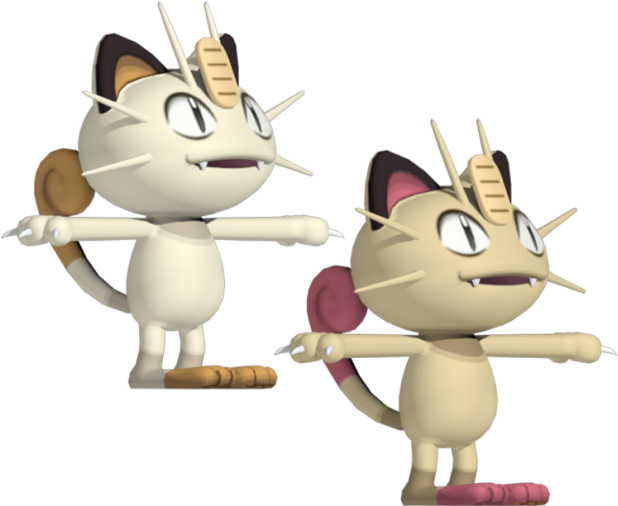 Animated Cats3 D Model Pose PNG Image