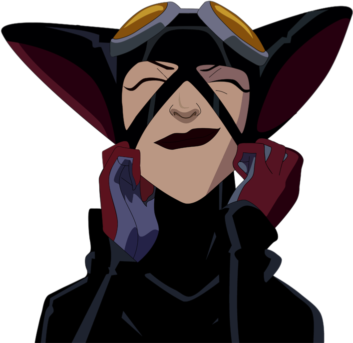 Animated Catwoman Adjusting Goggles PNG Image