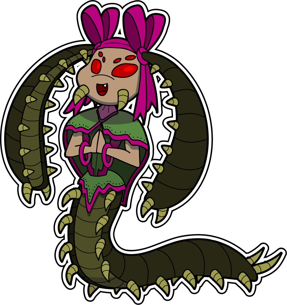 Animated Centipede Character PNG Image