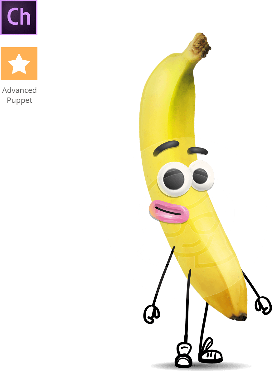 Animated Character Banana PNG Image