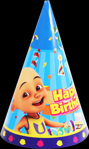 Animated Character Birthday Party Hat PNG Image