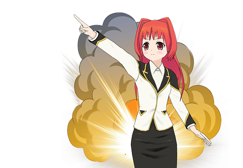 Animated Character Dynamic Pose Explosion Background PNG Image