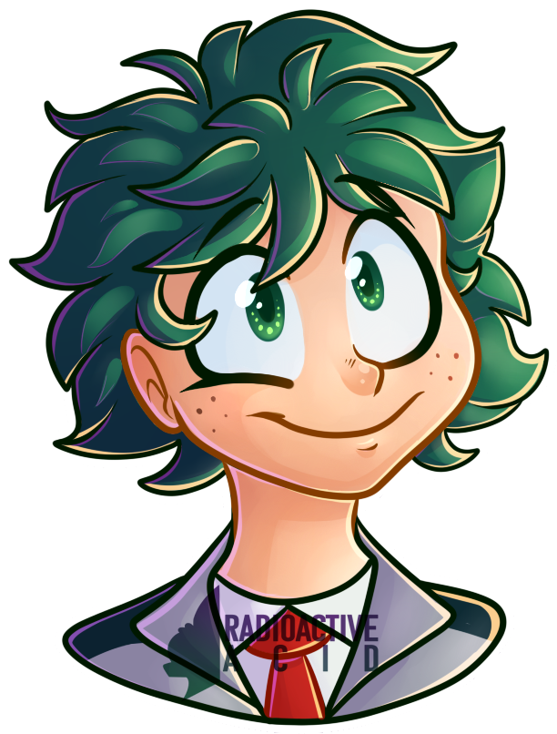 Animated Character Green Hair Red Tie PNG Image