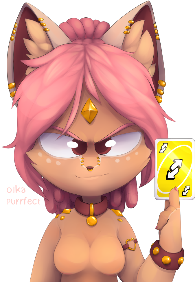 Animated Character Holding Reverse Card PNG Image