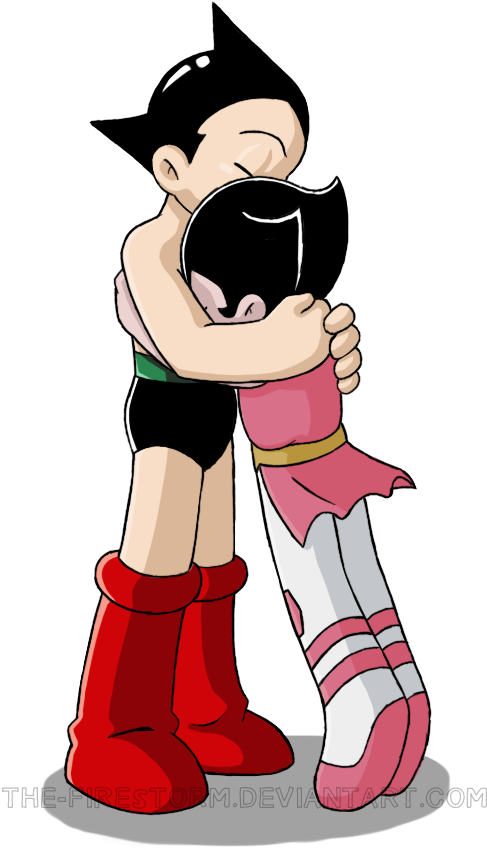 Animated Character Hug PNG Image