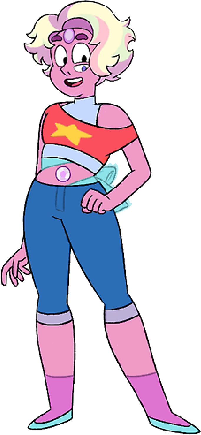 Animated Character Pink Hair Star Shirt PNG Image