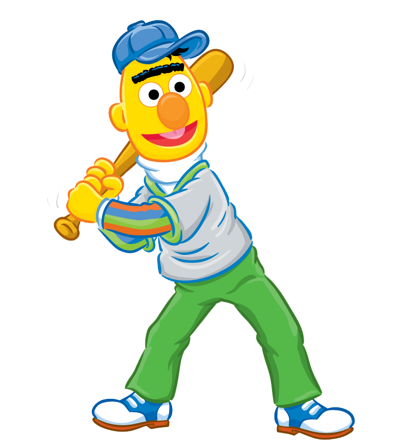 Animated Character Playing Baseball PNG Image