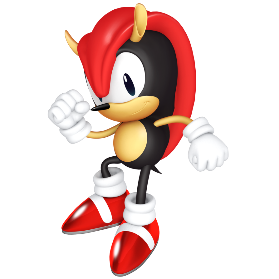 Animated Character Red Black White Posing PNG Image