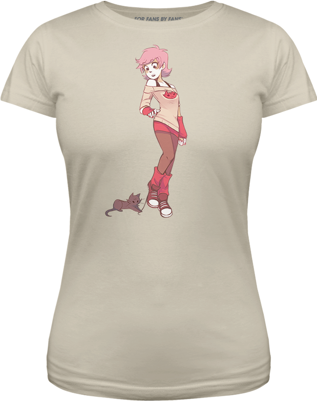 Animated Character Red Sneakers Cat T Shirt Design PNG Image