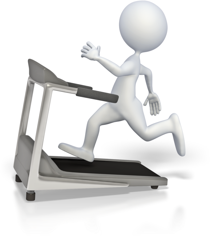 Animated Character Runningon Treadmill PNG Image