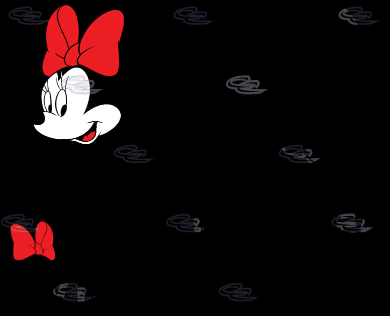 Animated Character With Bow Black Background PNG Image