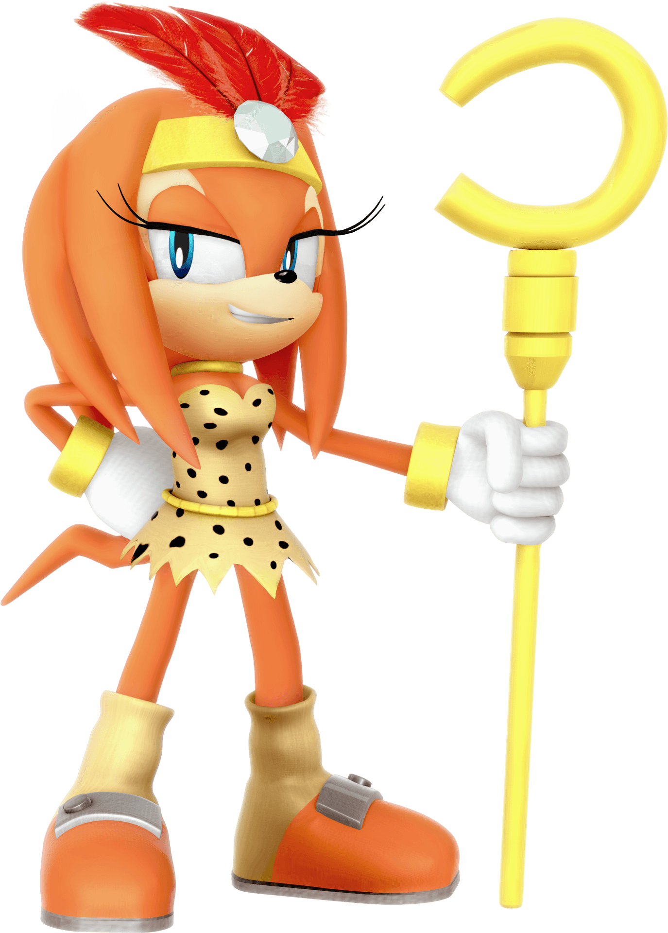 Animated Character With Golden Staff.png PNG Image