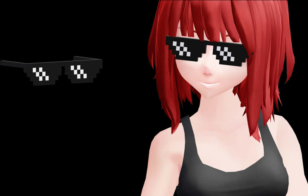 Animated Character With M L G Glasses PNG Image