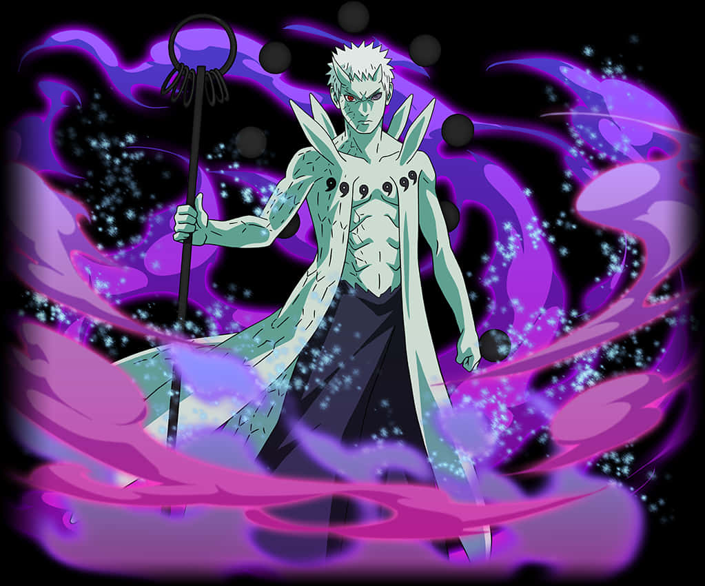 Animated_ Character_ With_ Purple_ Aura_and_ Staff.jpg PNG Image