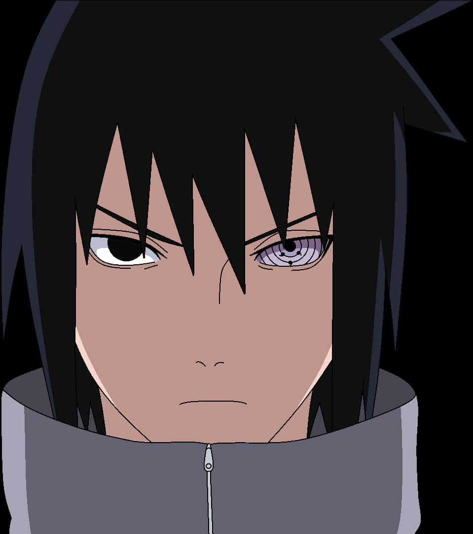 Animated Character With Rinnegan Eye PNG Image