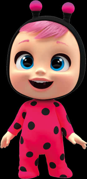 Animated Characterin Red Polka Dot Suit PNG Image