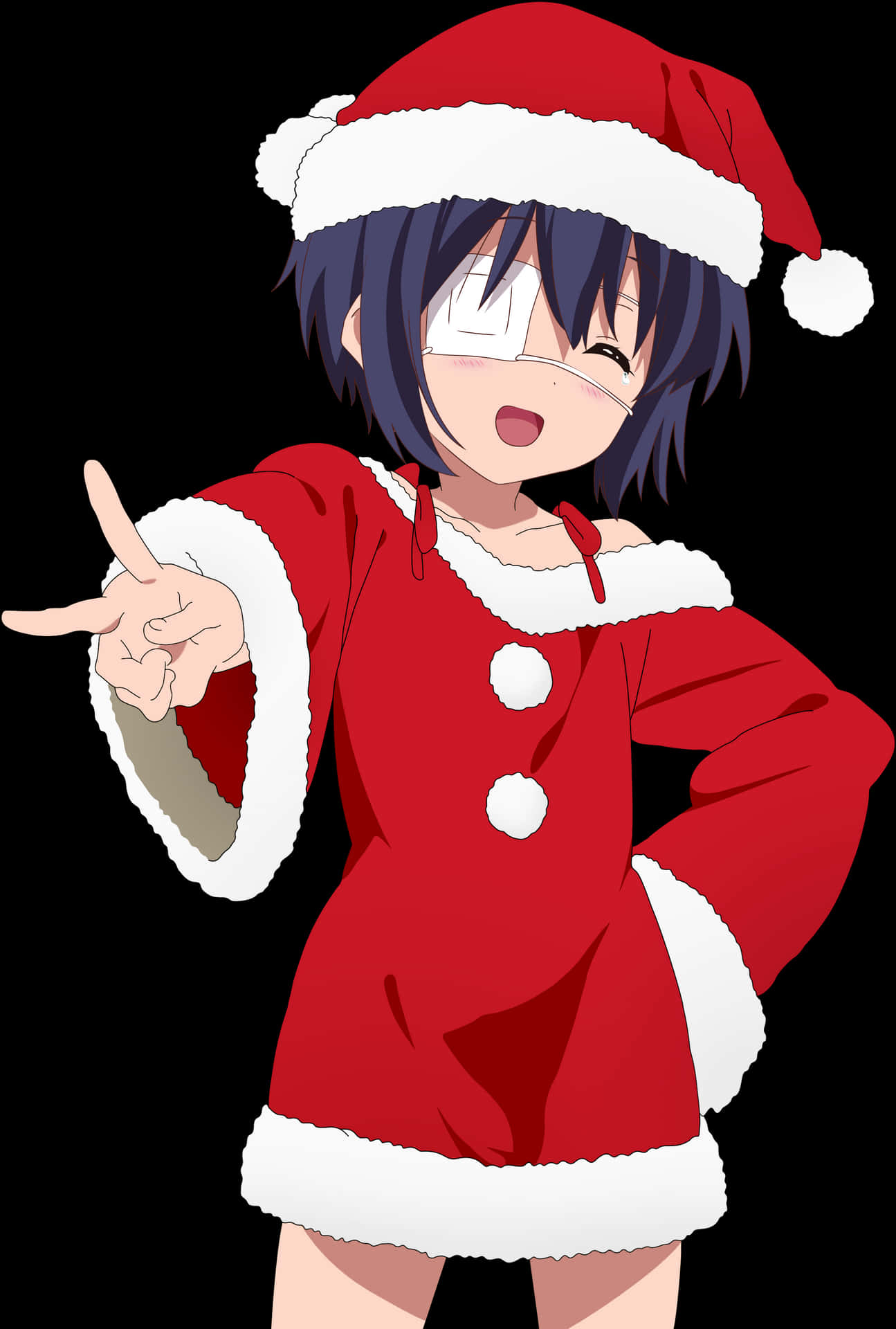 Animated Characterin Santa Costume PNG Image