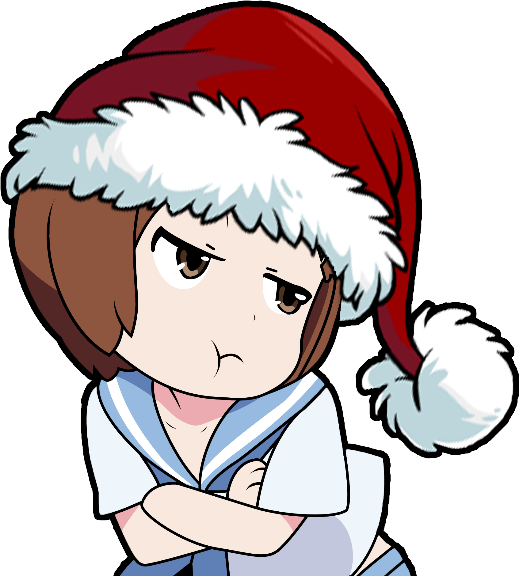 Animated Characterin Santa Hat PNG Image