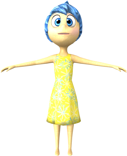 Animated Characterin Yellow Dress PNG Image