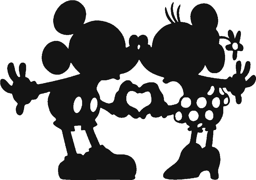 Animated Characters Silhouette Love PNG Image