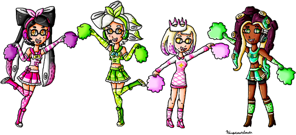 Animated_ Cheerleader_ Characters PNG Image