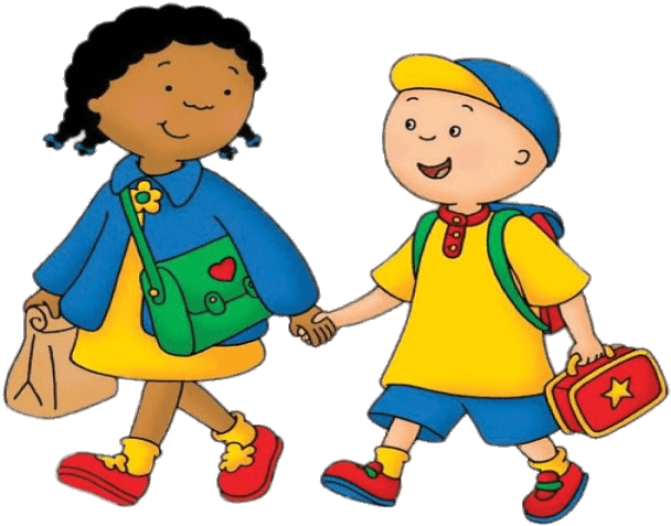 Animated Children Walking Handin Hand PNG Image