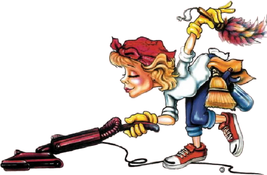 Animated Cleaning Lady Character PNG Image