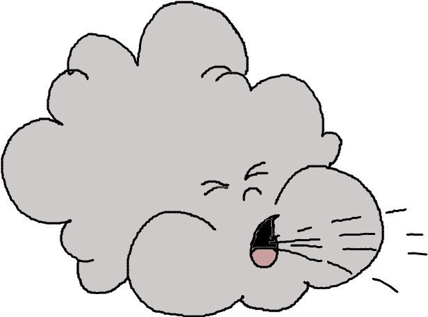 Animated Cloud Blowing Wind PNG Image