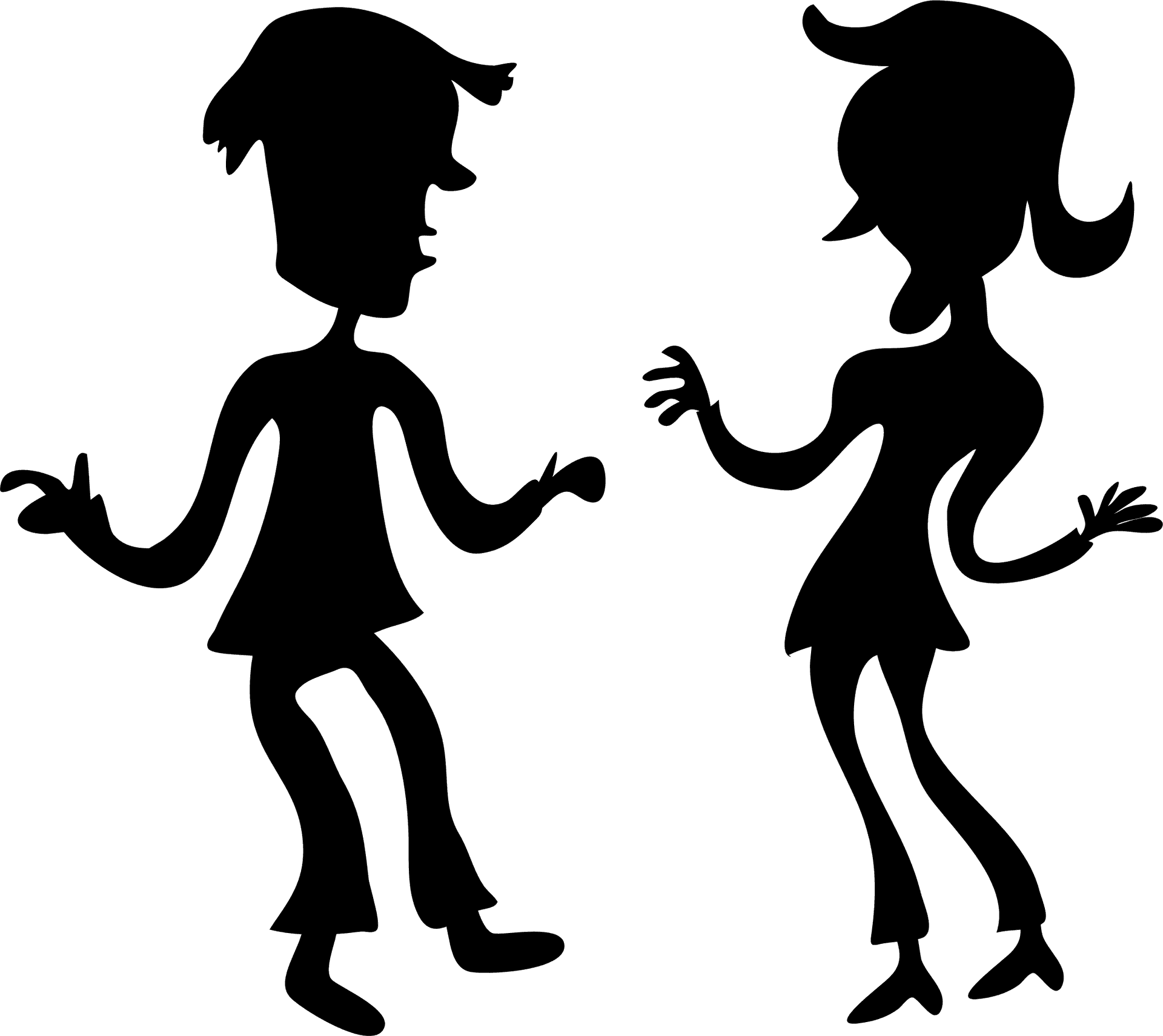 Animated Couple Silhouette PNG Image