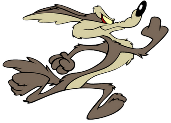 Animated Coyote Character Sprinting PNG Image