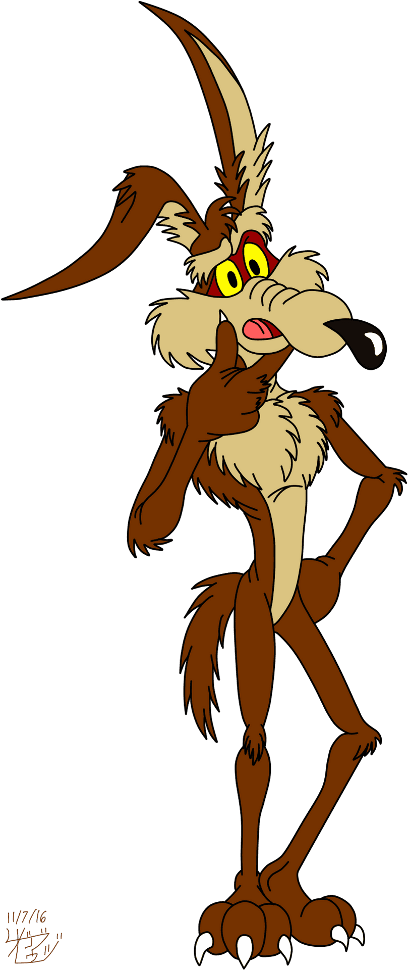 Animated Coyote Character Standing PNG Image