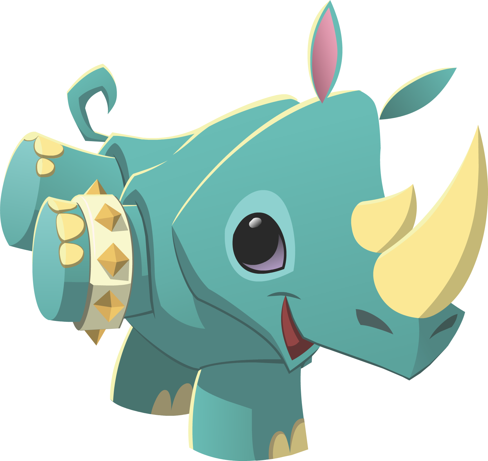 Animated Cute Rhino Character PNG Image