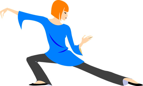 Animated Dancing Womanin Blue Dress PNG Image