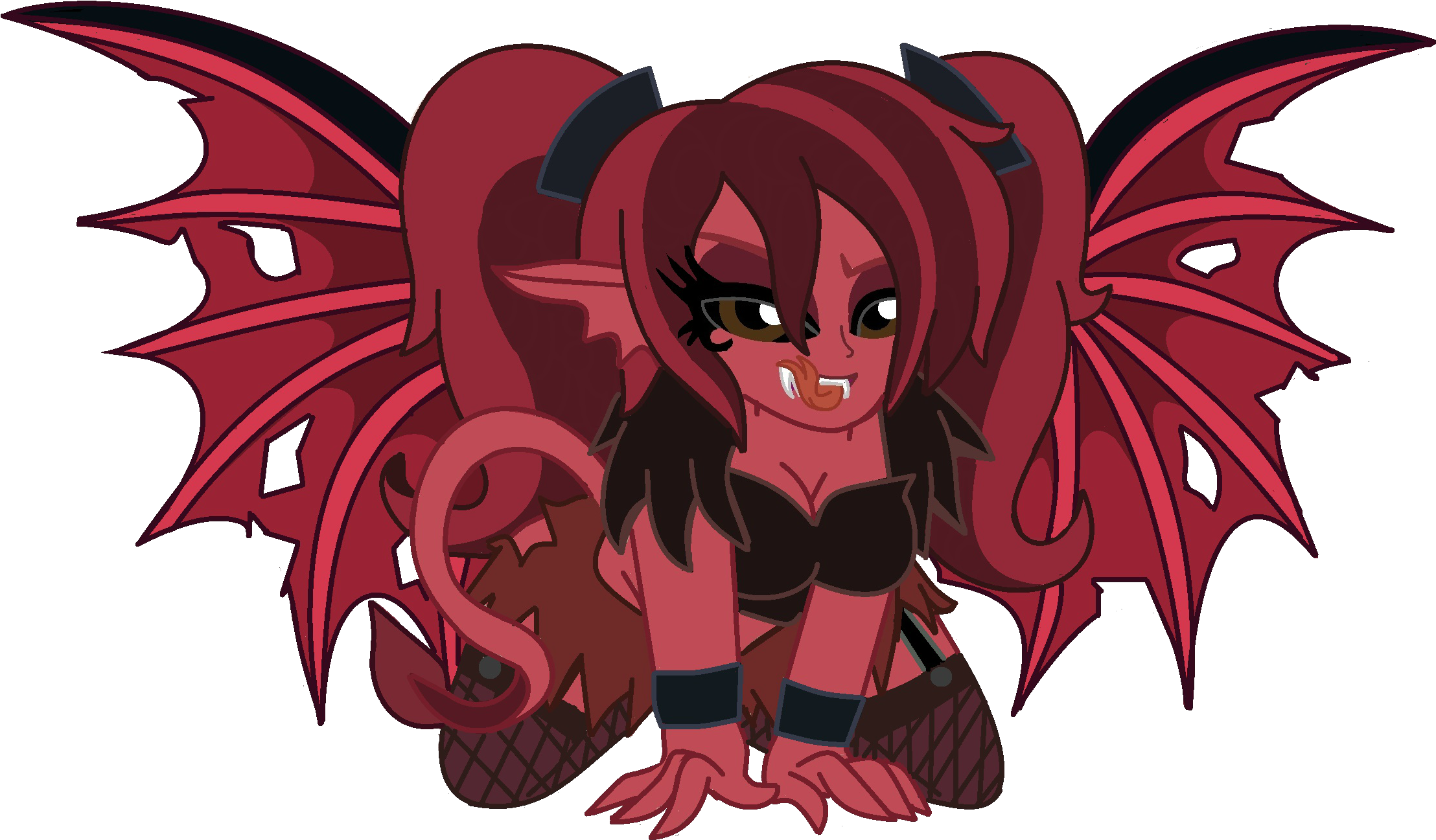 Animated Demon Girl Cartoon PNG Image