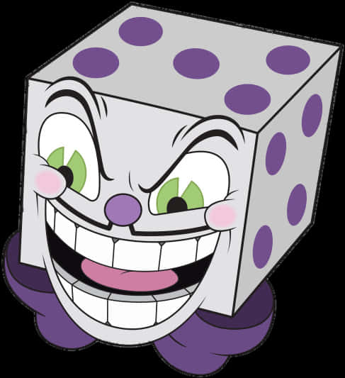 Animated Dice With Face Vector Illustration PNG Image