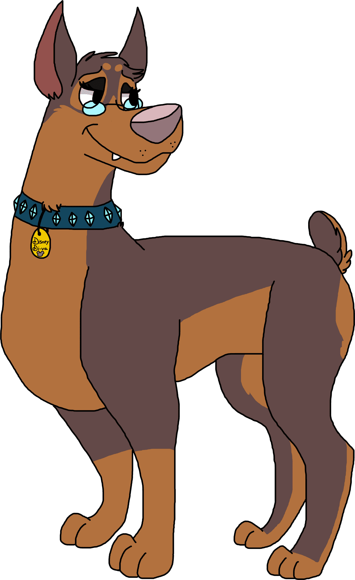 Animated Doberman Character PNG Image