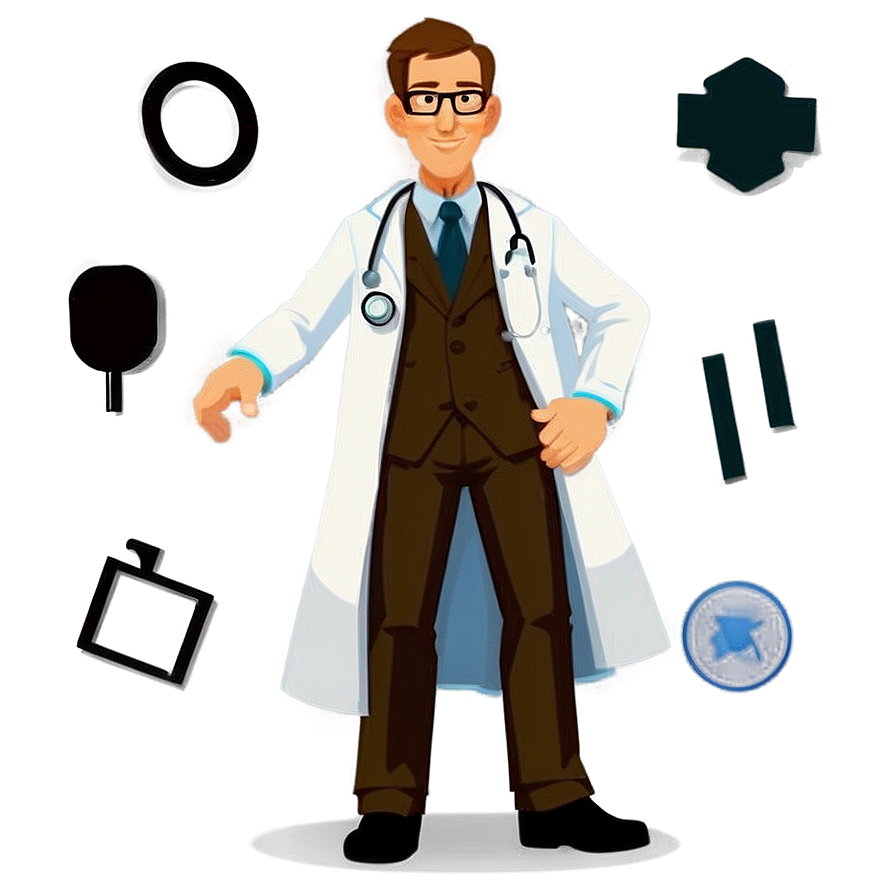 Animated Doctor Character Design Png Hst45 PNG Image