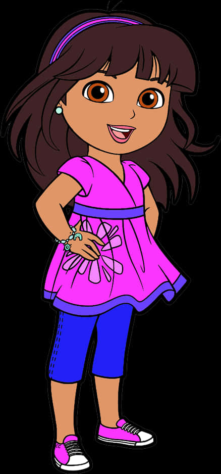 Animated Dorain Pink Dress PNG Image