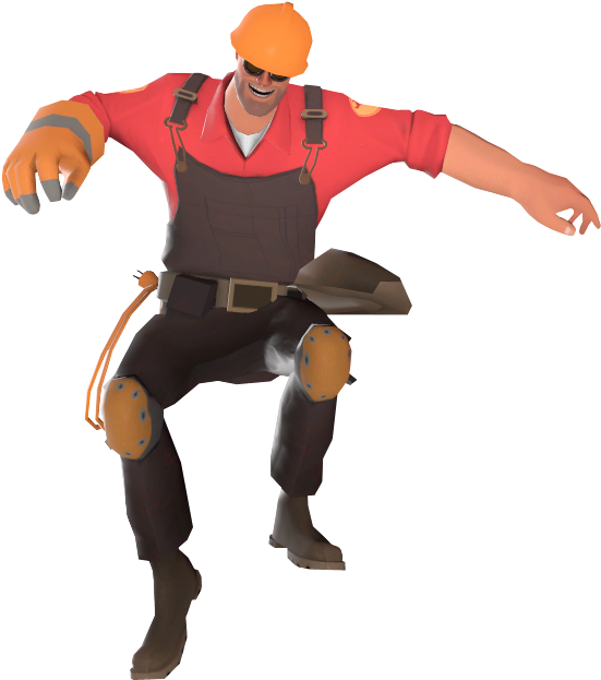 Animated Engineer Character Pose PNG Image