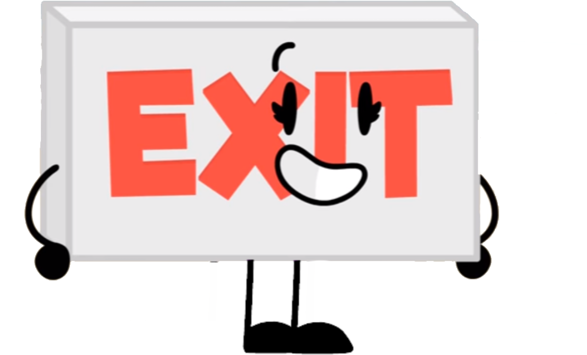 Animated Exit Sign Character PNG Image