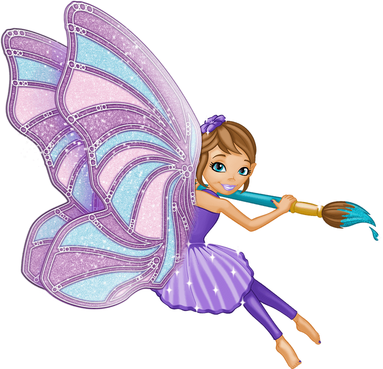 Animated Fairy With Magical Wandand Wings PNG Image