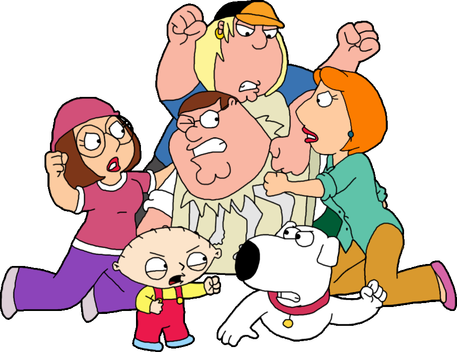 Animated Family Fight PNG Image