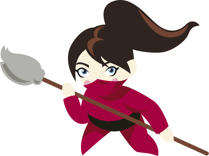 Animated Female Ninjawith Spear PNG Image