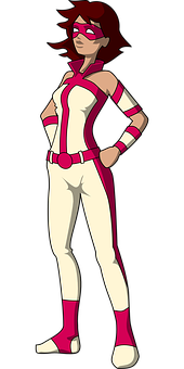 Animated Female Superhero Stance PNG Image