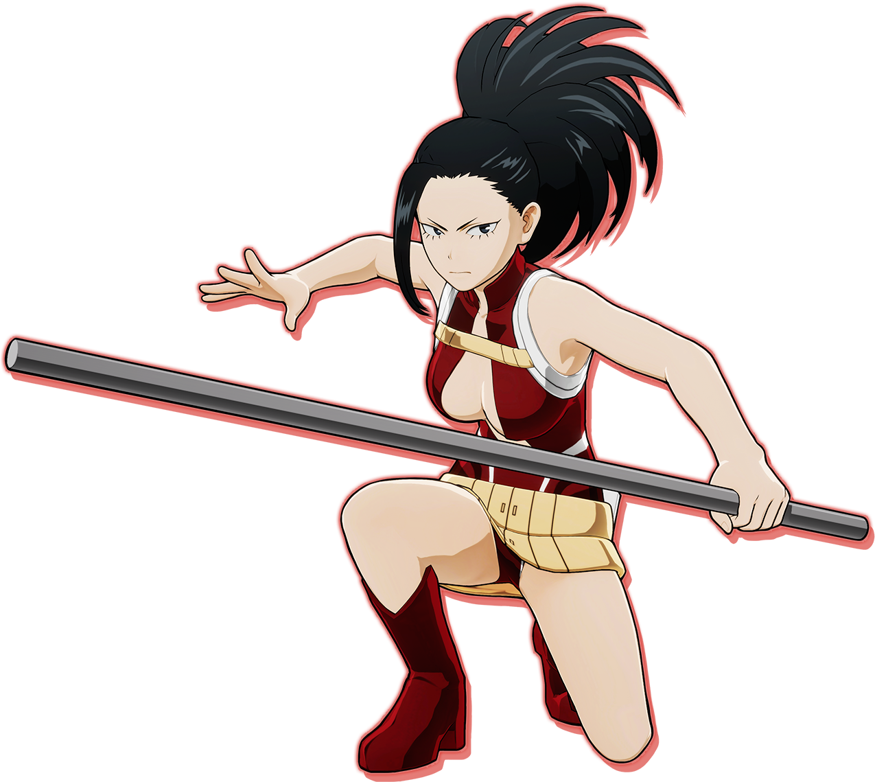 Animated Female Warrior Action Pose PNG Image