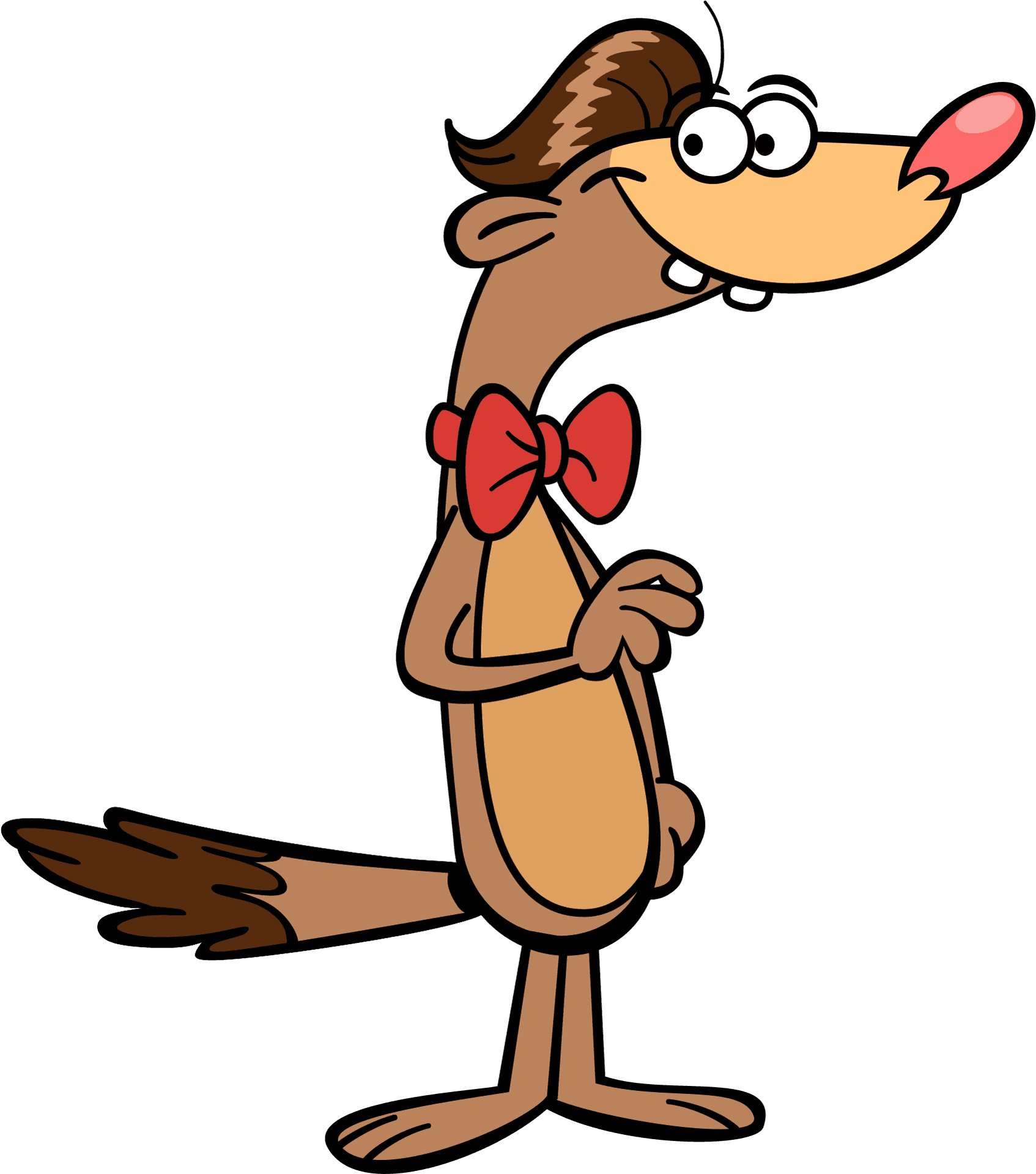 Animated Ferret Characterwith Bow Tie PNG Image