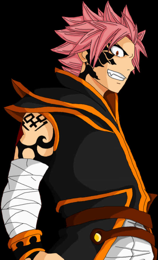 Animated Fire Mage Natsu PNG Image