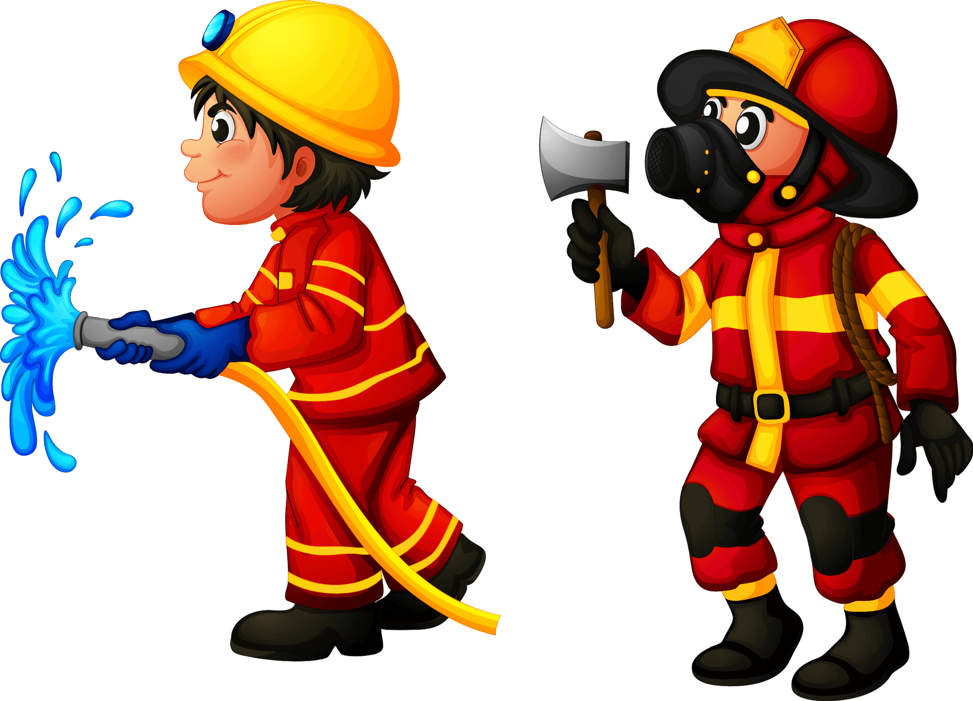 Animated Firefightersin Action PNG Image