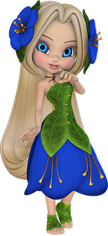 Animated Flower Fairy PNG Image